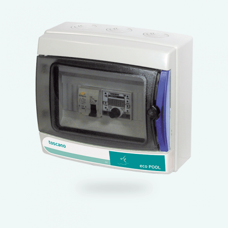CUADRO PISCINA ECO-POOL 14A 230V monofásico. Con diferencial + transformador 300W CUADRO PISCINA ECO-POOL 14A 230V monofásico. Con diferencial + transformador 300W