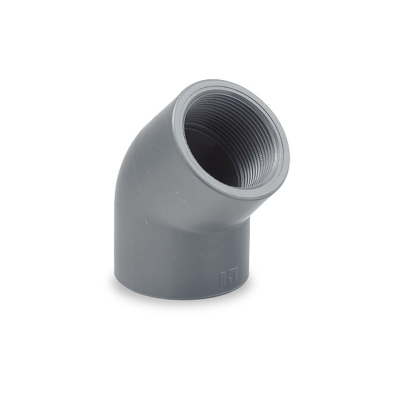 CODO 45º PVC PRESION ROSCADO 1/2"