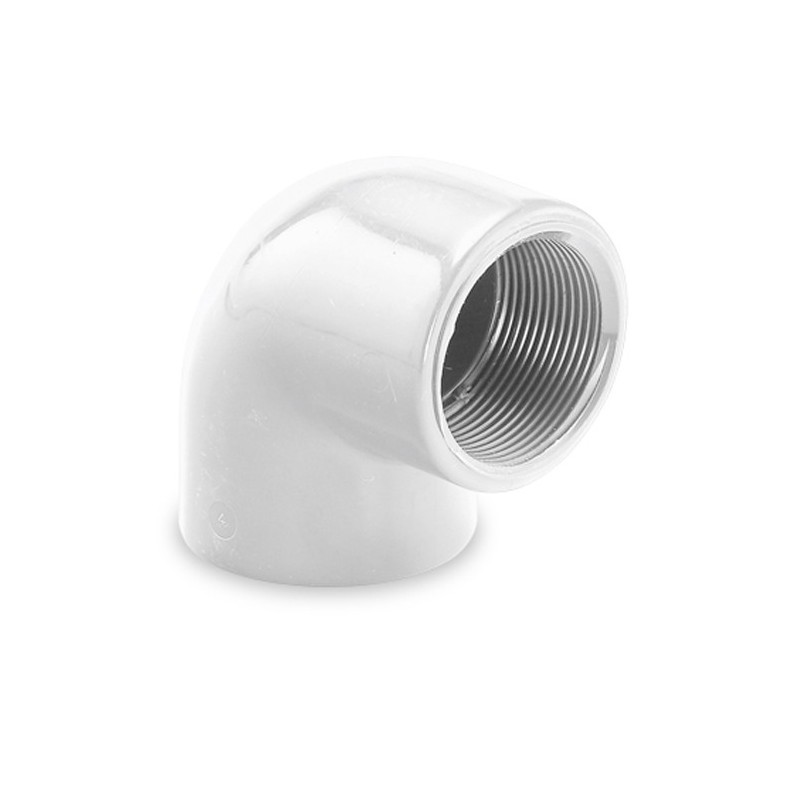 CODO 90º PVC PRESION HEMBRA MIXTO 50X1 1/2" blanco