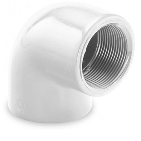 CODO 90º PVC PRESION HEMBRA MIXTO 50X1 1/2" blanco