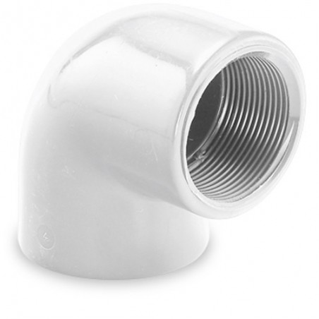 CODO 90º ROSCADO PVC PRESION H-H 1 1/2"X1 1/2" blanco