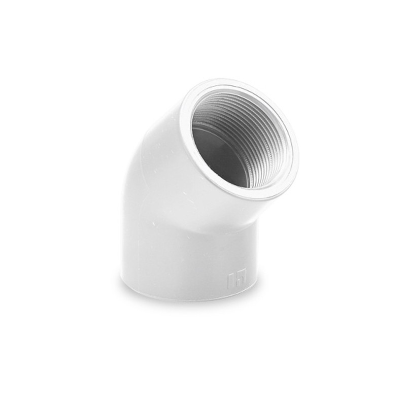 CODO 45º PVC PRESION HEMBRA MIXTO 50X1 1/2" blanco