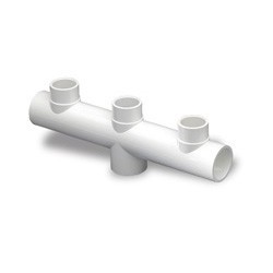 COLECTOR 3 VIAS ROSCA PVC PRESION H 2"X1 1/2" blanco