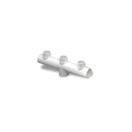 COLECTOR 3 VIAS ROSCA PVC PRESION H 2"X1 1/2" blanco