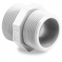 MACHON ROSCADO PVC PRESION M-M 1 1/4" blanco