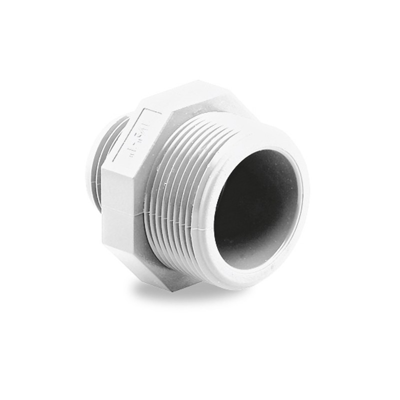 MACHON ROSCADO RED PVC PRESION M-M 3/4"X 1/2" blanco