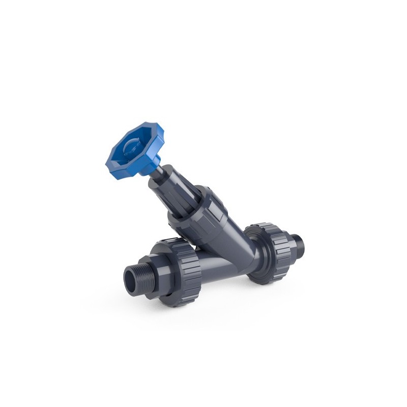 VAL PVC A/ INCLINADO ROSCA M 1"