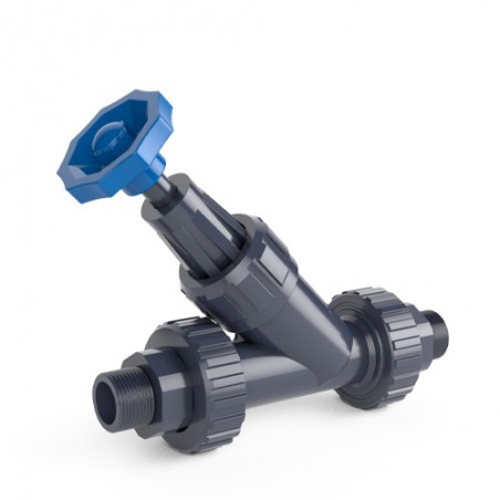 VAL PVC A/ INCLINADO ROSCA M 1"